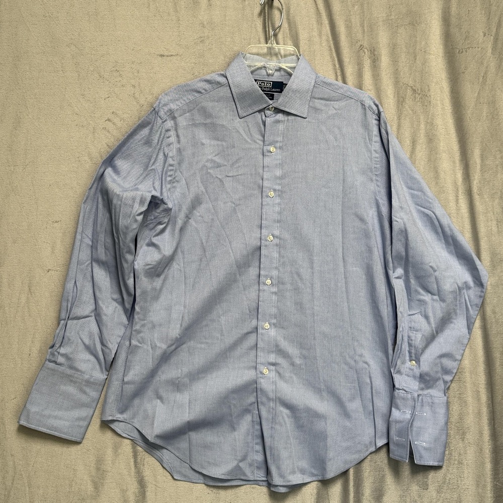 Polo Ralph Lauren Shirt Mens 16 33 Blue Button Down Philip 100%‎ Cotton Dress